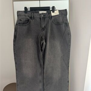 Low Rise Baggy Black Jeans